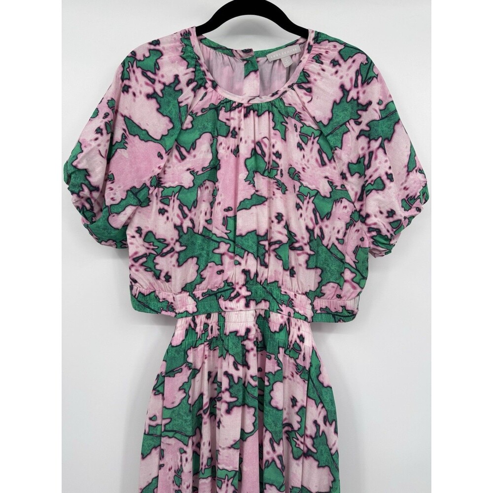 Chelsea 28 Womens XL Dress Pink Green Organic Cotton Resort Summer Casual Travel - Picture 3 of 11